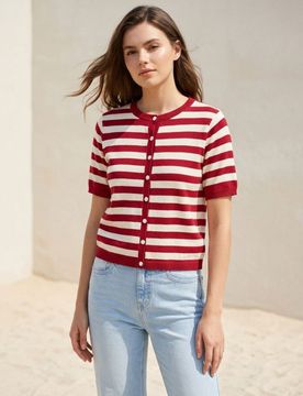 Maglione a righe con viscosa - multicolor