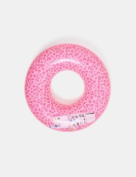 Ciambella gonfiabile con stampa leopardata - rosa