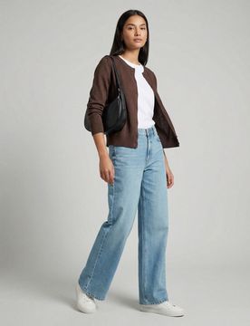 Cardigan in viscosa - marrone scuro