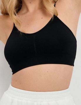 Top bralette senza cuciture - nero