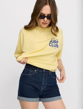 Pantaloncini mom fit in denim - steel blue
