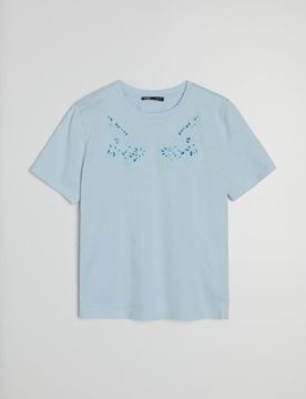 Sinsay - Blusa in cotone - azzurro