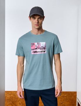 Maglietta con stampa - grey blue