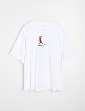 T-shirt in cotone con stampa Basquiat - bianco