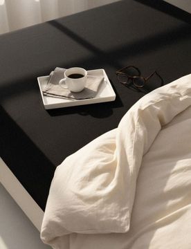 Lenzuolo Di Cotone Con Angoli 140x200 - nero