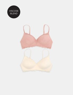 Reggiseni triangolari senza ferretto in viscosa, confezione da 2 - multicolor
