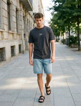 T-shirt in cotone con scritta Show Your Inside - grigio scuro