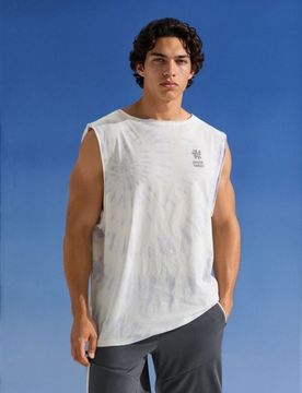 Top in cotone con motivo tie dye - multicolor
