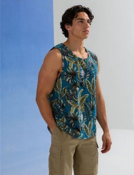 T-shirt in cotone con stampa giungla - multicolor