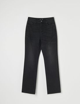 Jeans high waist straight - nero