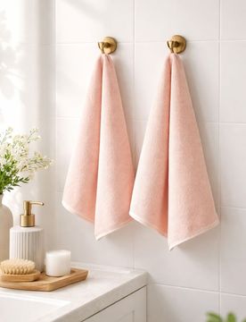 Asciugamani in cotone tinta unita 2 pack - rosa