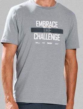 T-shirt in cotone con scritta SNSY PERFORMANCE - grigio chiaro