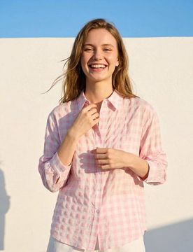 Camicia a quadri - rosa pastello