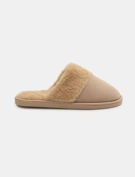 Pantofole con pelliccia sintetica - beige
