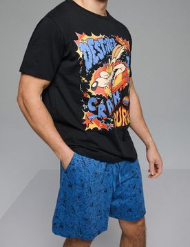 Pigiama in cotone a due pezzi con stampa Looney Tunes - multicolor