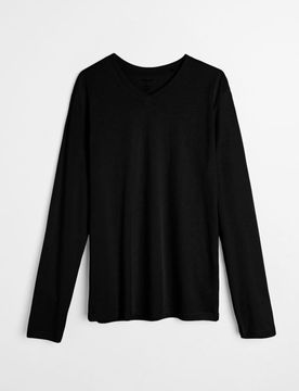 Maglietta a maniche lunghe in cotone - nero