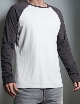 T-shirt in cotone a maniche lunghe - grigio chiaro