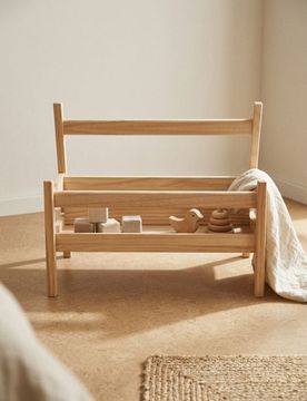 Scaffale per bambini in legno per giocattoli - beige