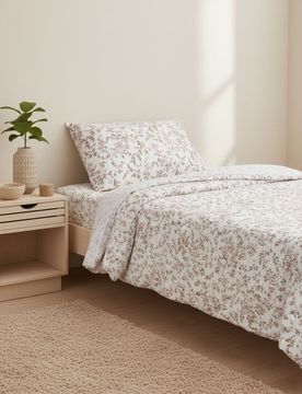 Completo di biancheria da letto in raso - beige