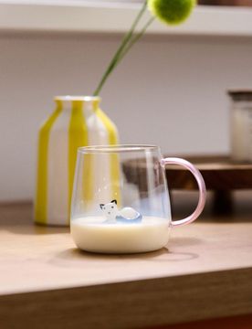 Tazza in vetro con manico - multicolor