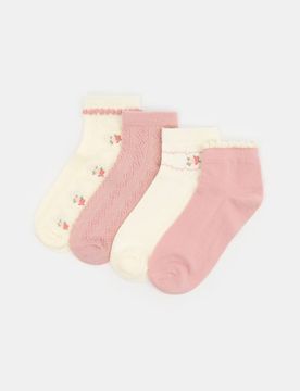 Calzini con motivo floreale 4 pack - multicolor
