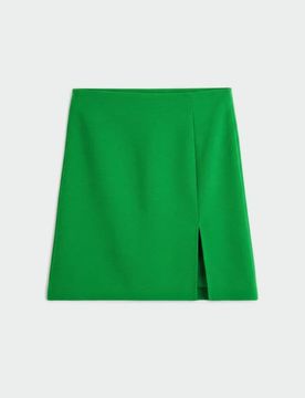 Minigonna con spacco - verde fresco