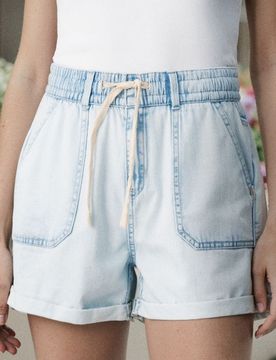 Shorts di jeans paperbag - blu
