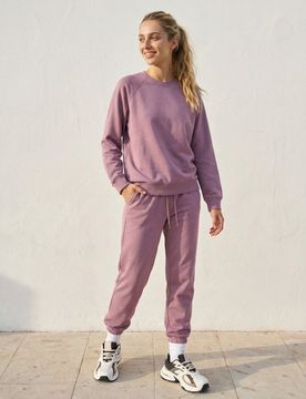 Pantaloni jogger in terry - rosa