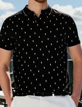 Polo con stampa all-over - nero