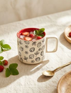 Tazza in ceramica con manico - rosso