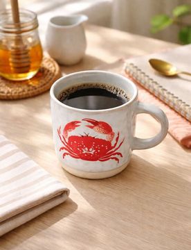 Tazza con motivo marino - beige