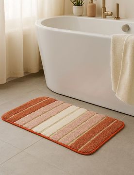 Tappetino da bagno a righe - rosa pastello