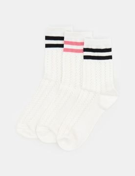 Calzini a coste 3 pack - panna