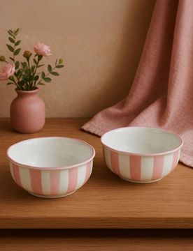 Confezione da 2 ciotole - rosa pastello