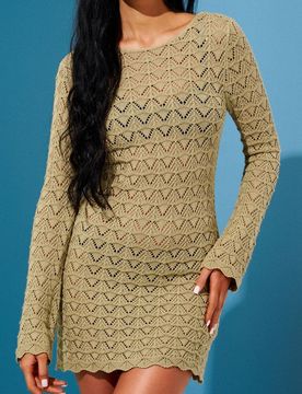 Vestito mini in maglia - verde