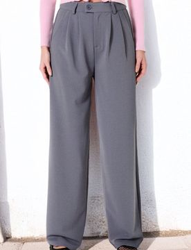 Pantaloni wide leg - antracite