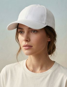 Cappellino in cotone con visiera - bianco