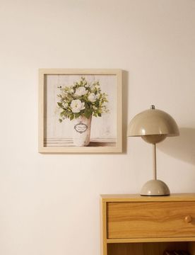 Quadro da parete con motivo floreale - panna