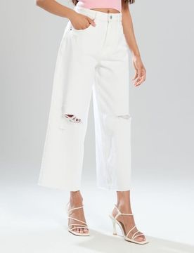 Sinsay - Jeans culotte - bianco