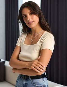 Sinsay - Crop top - nude