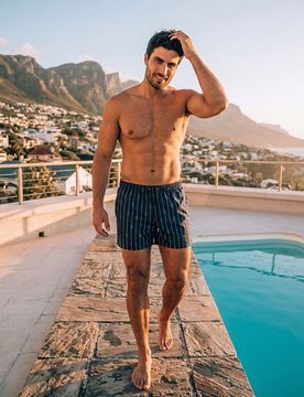 Pantaloncini da bagno con motivo marinaro - blu scuro