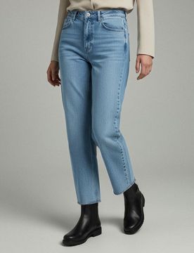 Jeans wide leg a vita alta - blu