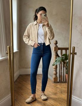 Jeans a vita alta - blu scuro