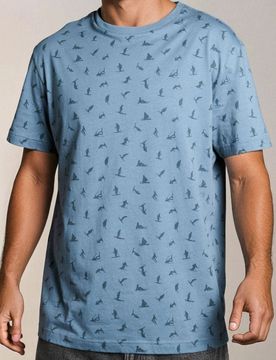 T-shirt in cotone - grey blue