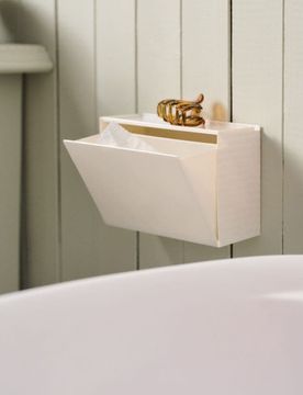 Contenitore da parete per riporre con sportello - bianco