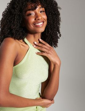 Sinsay - Crop top - verde chiaro