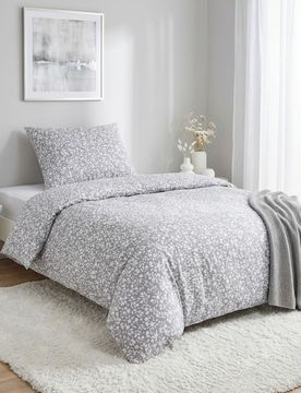 Set di biancheria da letto con fiori - grigio scuro