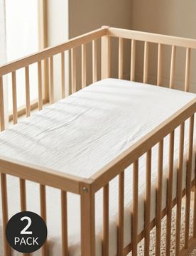 Lenzuola con angoli in cotone in tessuto resistente set 2 pezzi - bianco