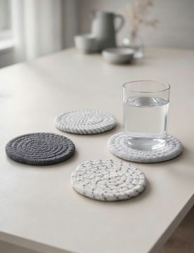 Set di sottobicchieri intrecciati 4 pack - grigio chiaro