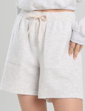 Shorts felpati a gamba ampia - grigio chiaro